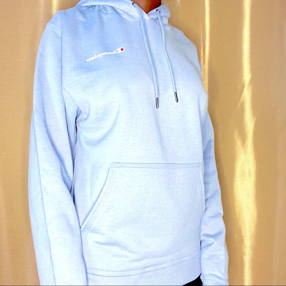Light Blue  Large Champion Hoodie - Picture 3 of 4